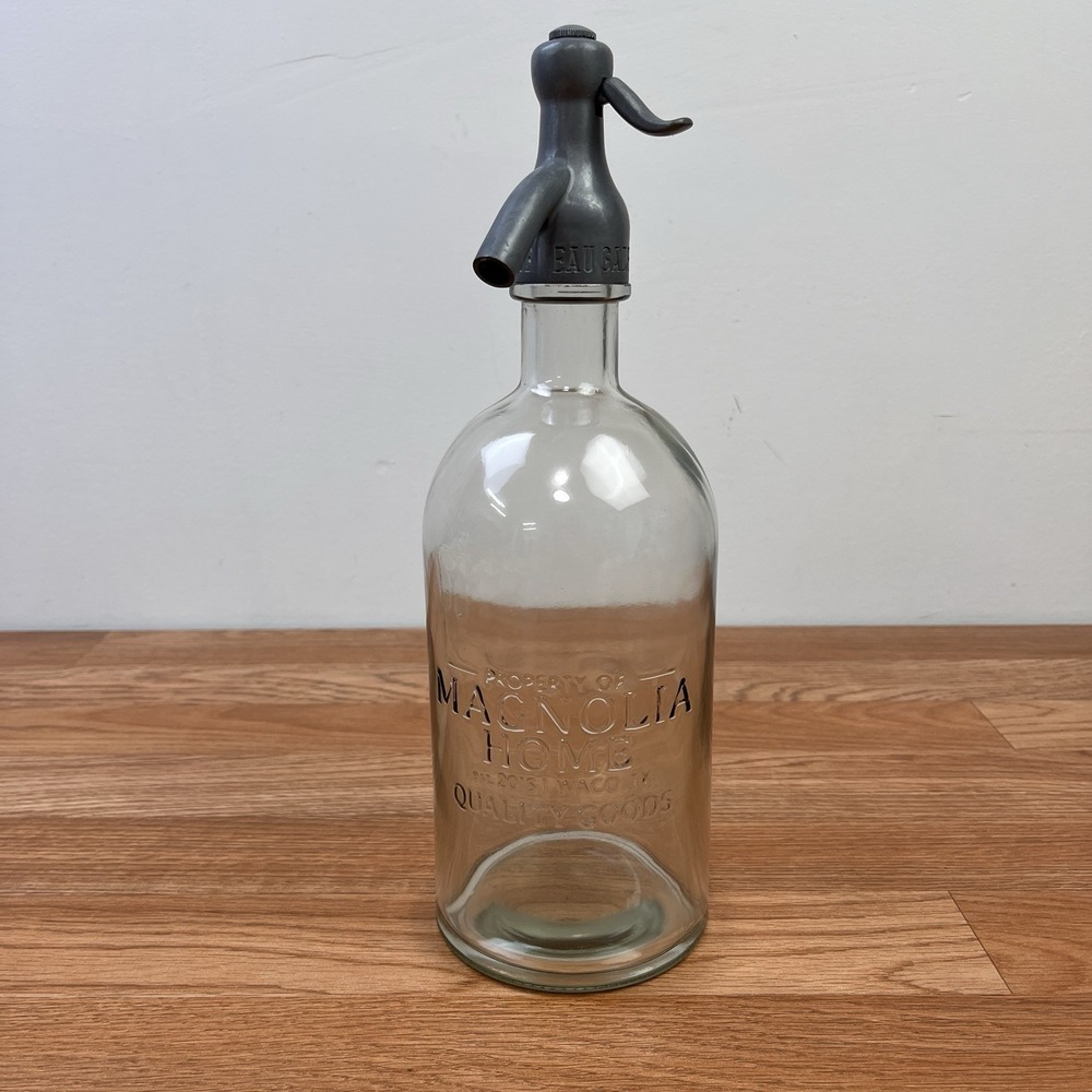 Magnolia Home Joanna Gaines Decorative Seltzer Bottle Clear 12.5"‎ Tall